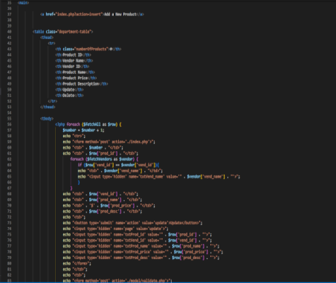 code snippet for PHP project